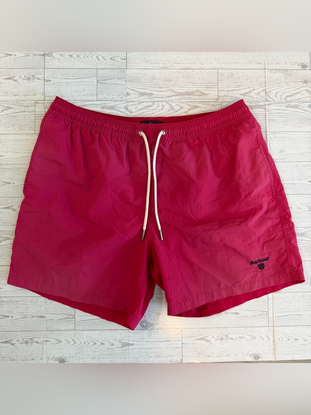 Barbour,‎ Pink, Essential Swim Trunks, Swim Shorts, Lined | Men’s Large